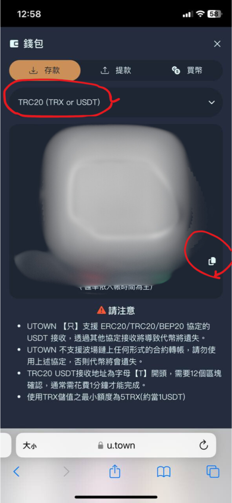 優塔娛樂城 USDT-TRC20 入金教學